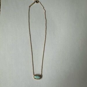 Kendra Scott Gold Necklace with Mint Pendant
